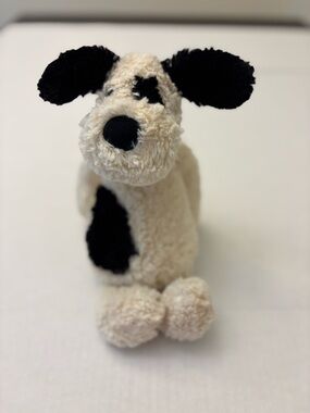 Jellycat Puppy Dog Plush Black White Stuffed Animal Small Soft Lovey Toy 10”